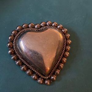 Sterling Silver Heart pin and or possible pendant Vintage